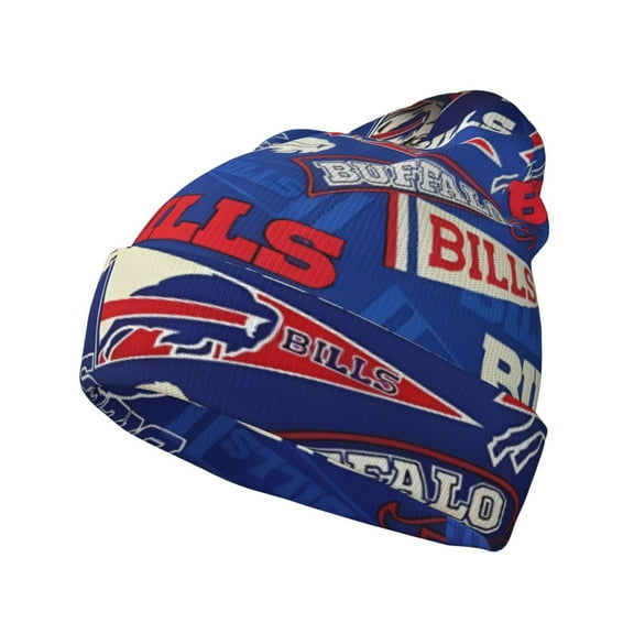 Buffalo Football Team Print Knitted Hat Soft Stretch Winter Cuff Beanie City Classic Hat for Men Women Game Fans Gifts