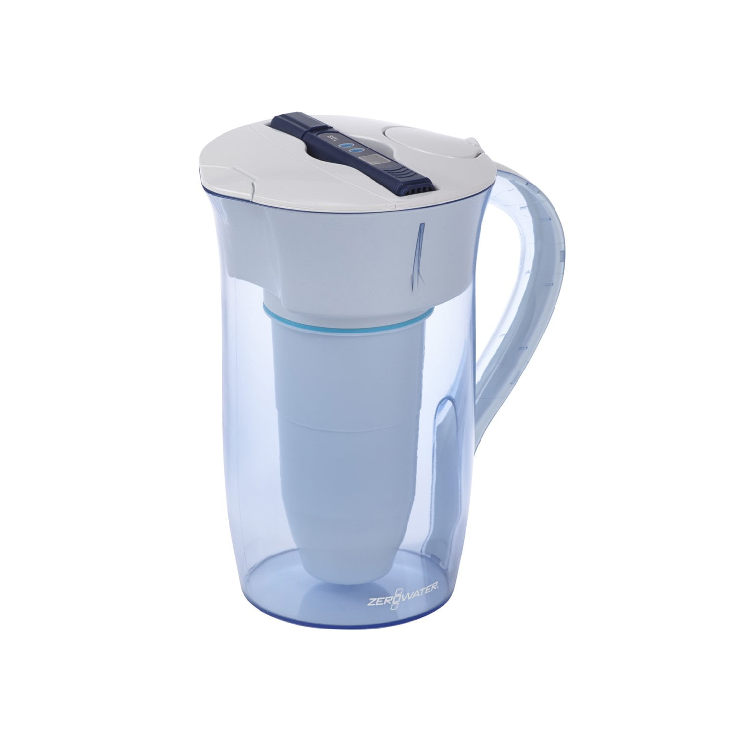 ZeroWater 10-Cup Ready Pour Pitcher With Free Water Quality In Blue 