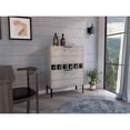 thumbnail image 2 of Lyrata Bar Cabinet, Six Built-in Wine Rack, Double Door Light Gray, 2 of 7