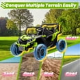 thumbnail image 3 of Joyracer 4X4 24 Volt Ride on Toys UTV with 2 Seaters, 4*150W 5MPH Power 4 Wheeler for Kids with Remote Control, Storage, Pull Bow, 3 Speeds, Bluetooth Music, Green, 3 of 10
