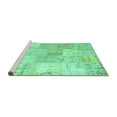 thumbnail image 2 of Ahgly Company Machine Washable Indoor Round Patchwork Turquoise Blue Transitional Area Rugs, 8' Round, 2 of 4