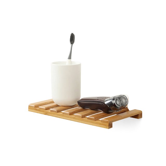 Estante flotante de borde Soporte de estante flotante Repisa de pared Almacenamiento de bambú Leyfeng Soporte