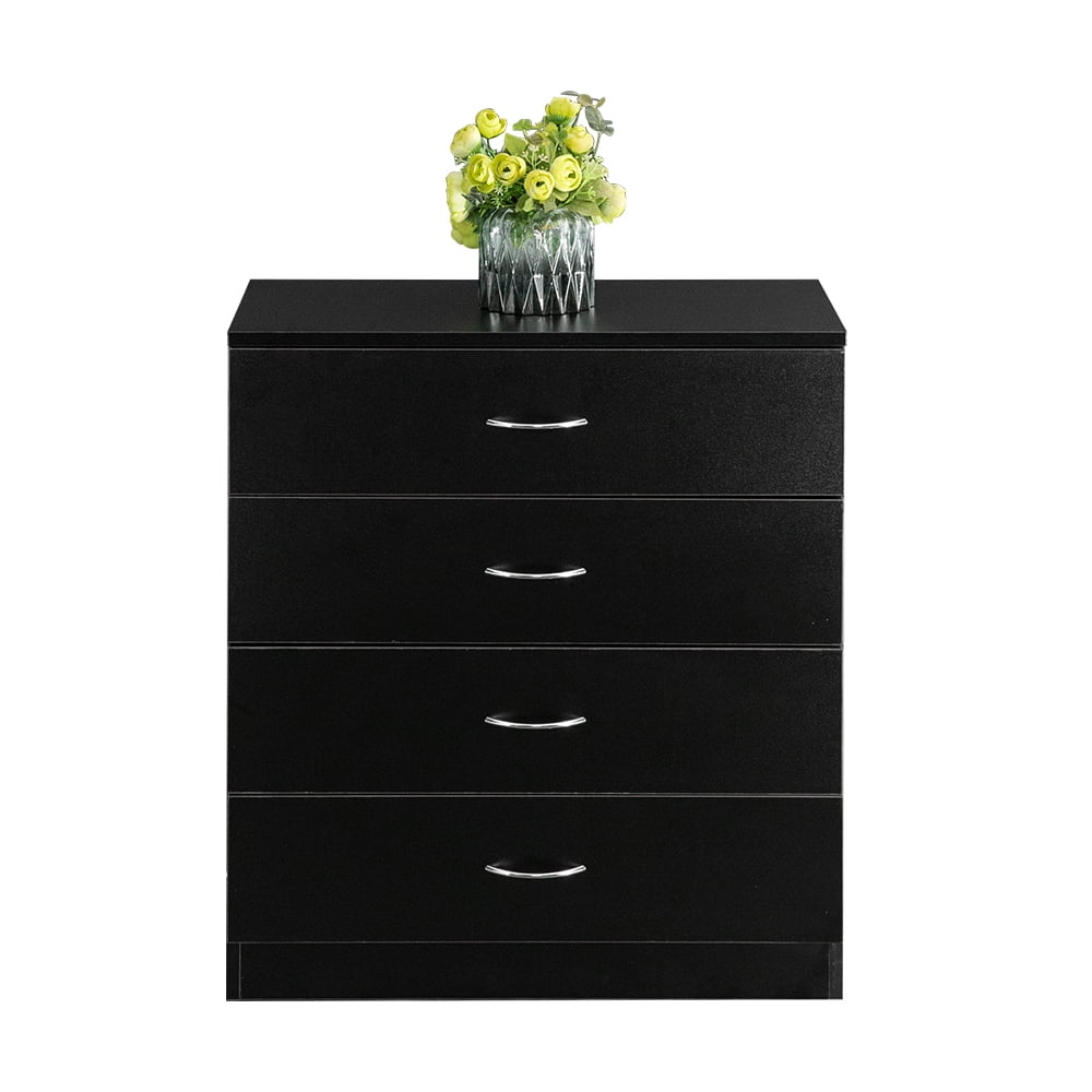 SamyoHome 4 Drawers Dresser Chest Cabinet Bedroom Night Stand Organizer, Black