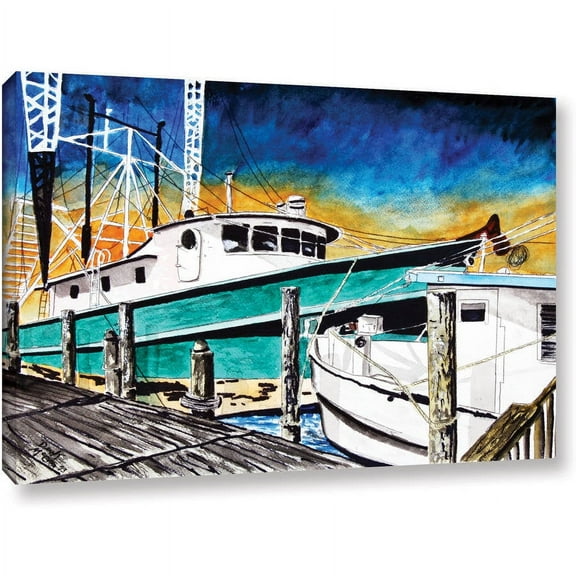 ArtWall Derek Mccrea "Shrimp Boats" Gallery-wrapped Canvas