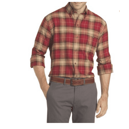 Men's Big and Tall Saranac Flannel Long-Sleeve Button-Down Shirt