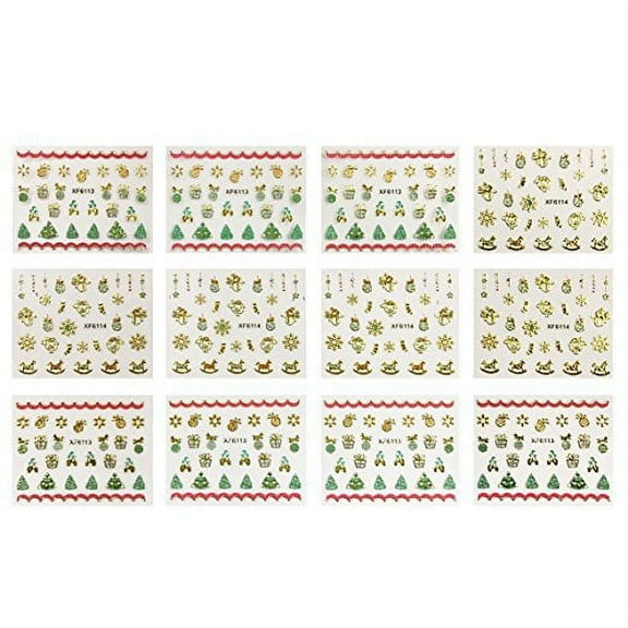 Wrapables® Christmas Nail Art Nail Stickers 3d Nail Decals, Set of 50