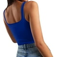 thumbnail image 6 of Blue Womens Undershirts Camisole, Sleeveless Women'S Undershirts, Polyester Women'S Sleeveless Tops, Women's Strappy Tank O Neck Double Layer Workout Fitness Casual Crop Tops, 6 of 8