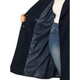 thumbnail image 6 of Unique Bargains Women's Plus Notched Lapel Double Breasted Long Coat Navy Blue 1X, 6 of 7