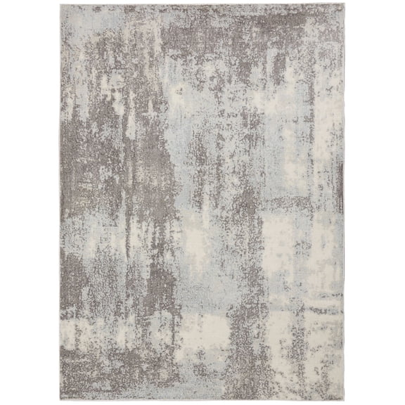 Nourison Imprints IMT02 Gray/Light Blue/Ivory Indoor Area Rug - 4' x 6'