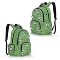 thumbnail image 4 of SCRAWLGOD Soccer Arrowhead Print Green 17 Inch Backpack for School, 600D Polyester Daypack with Padded Straps, Portable Casual Knapsack Lightweight Laptop Backpack, 4 of 6