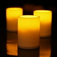 Pack 4 Flameless Outdoor LED Candle Set, Battery Operated Plastic