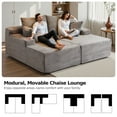 thumbnail image 5 of Liaroo 78.7" Double Chaise Lounge Chair Indoor, Oversized Boneless Sofa Bed, Deep Seat Sleeper Couch Reading Chairs, Cloud Sofas with Cup Holder & Side Pocket for Living Room, No Assembly Required, 5 of 12