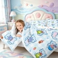 thumbnail image 4 of Manfei Kawaii Axolotl Pattern 7-Piece Twin Bedding,Ocean Themed Amphibian Bedding Comforter Set,Polkadot Reversible, 4 of 7