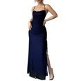 thumbnail image 2 of Women's Mesh Maxi Dress Backless Wedding Guest Dress Ruched Drawstring Bodycon Party Cocktail Dress Blue S, 2 of 10