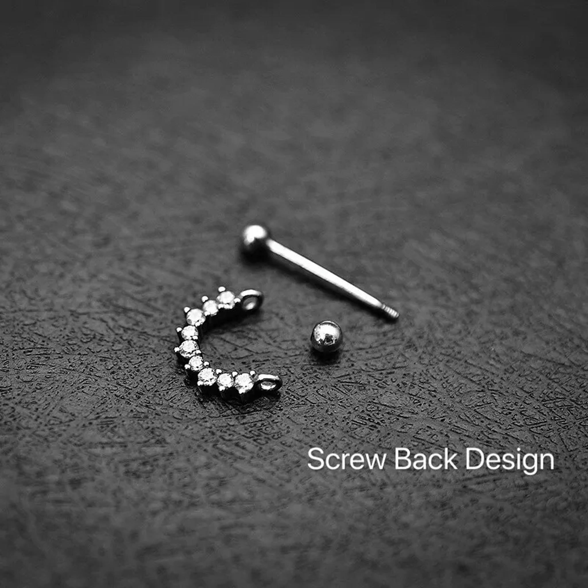 HOOUN Women 925 Sterling Silver CZ Huggie Hoop Screw Back Stud Earrings Trendy Jewelry