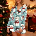 thumbnail image 4 of Wowcloth Woman's Fleece Christmas Pajamas, Hooded with Ears and Long Sleeve Zipper Jumpsuit, Plush Thermal Loungewear for Home Comfort, 4 of 7