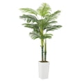 thumbnail image 1 of Yeshouse palmera artificial de 1,5 m con maceta blanca, planta tropical realista para interiores y exteriores, ideal para decorar sala de estar, oficina, patio trasero o jardín, 1 of 7
