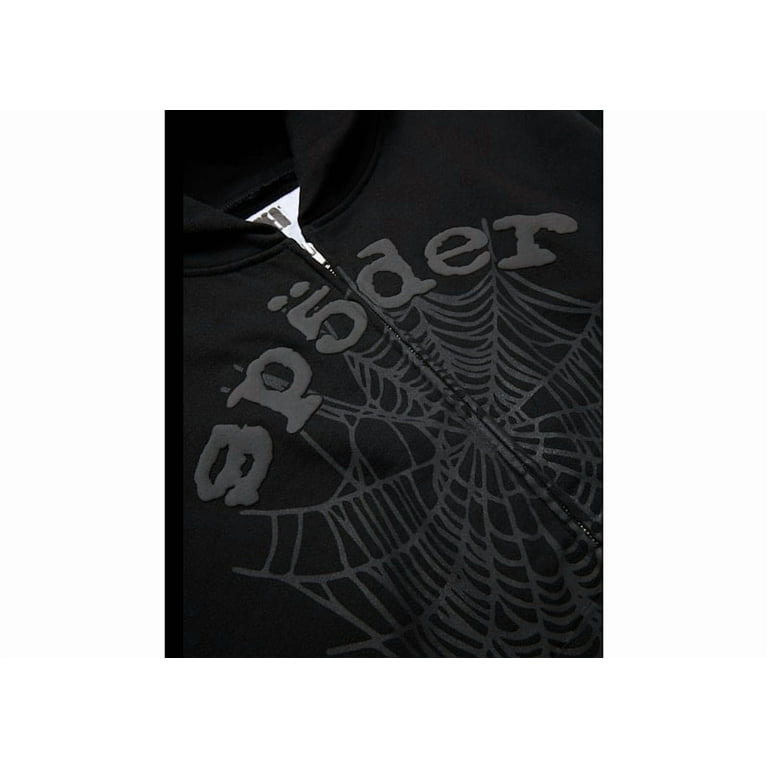 Sp5der Men's OG Web V2 Phantom Zip Up Hoodie Black, from StockX