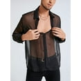 thumbnail image 7 of Men's Long Sleeve Nightclub Mesh Sheer Party Shirt, 7 of 7