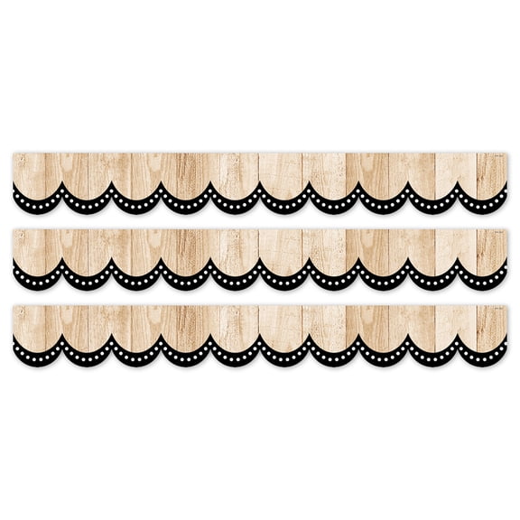Creative Teaching Press Core Decor Dotted Scallops on Wood EZ Border, 48 Feet Per Pack, 3 Packs
