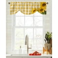 thumbnail image 4 of Pastoral Style Sunflower Yellow Lattice Curtain Rod Pocket Short Curtains Home Decor Partition Cabinet Door Window Curtains, 4 of 6