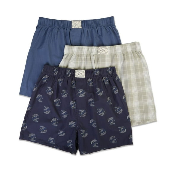 Men's Lucky 213QB09 Art Dad Woven Boxers - 3 Pack (Mood/Indigo/Limestone L)