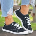 thumbnail image 3 of Womens Low Top Canvas Shoes Girls Casual Lace up Fashion Sneakers Comfortable Walking Flat Shoes, 3 of 7