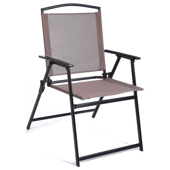Outdoor Red Portable Folding Patio Dining Sling Chairs Set Of 1 With Armrest Foldable Patio Chairs For Lawn Garden Balcony Living Room Furniture