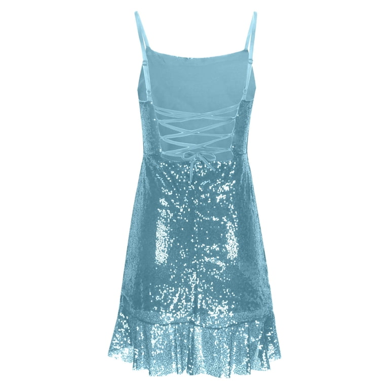 sachin and babi light blue dress FAVIPT Womens Cocktail Party Dress Long Sequin Sparkly Elegant Maxi Dresses  Spaghetti Strap Prom Dress Casual Dressy Summer 2025 Dresses Light Blue,XL