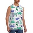 thumbnail image 2 of Haiem Men's Dinosaur Print Tank Tops Summer Sleeveless Cut Off Workout T-Shirts Fitness Vest Athletic Undershirts-Medium, 2 of 8