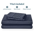 thumbnail image 7 of Bare Home Ultra-Soft Sheet Set - Premium 1800 Collection - Deep Pockets - 4-Pieces - Queen, Pinstripe - Midnight/White, 7 of 7