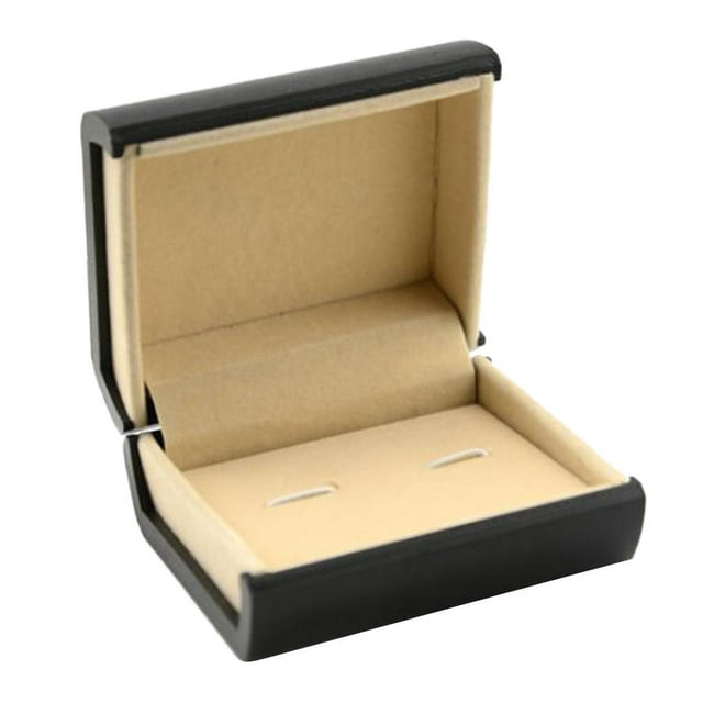Par de gemelos con barra de corbata y almacenamiento de terciopelo para joyería interior - Gemelos C Negro-Gemelos