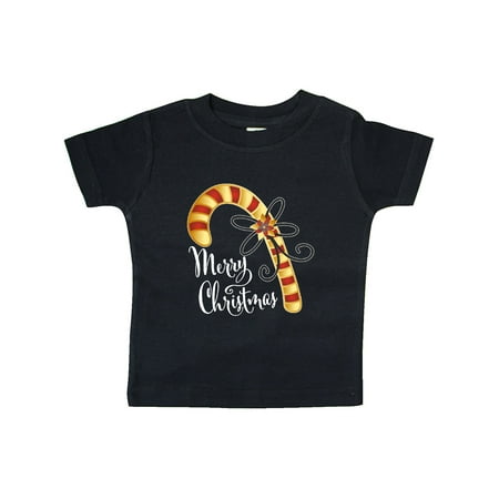 

Inktastic Merry Christmas Red and Gold Candy Cane Gift Baby Boy or Baby Girl T-Shirt