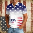 thumbnail image 2 of xfsWaSs Mens T Shirts 4th Of July Patriotic Graphic Print Half Zip Short Sleeve T Shirt Casual Tops For Independence Day Celebration Tshirts Trendy Clothes, 2 of 4