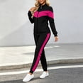 thumbnail image 5 of Mifsaly Womens Track Suits 2 Piece Set Fall Trendy Color Block Workout Daily Lounge Matching Outfits Collared Zip Up Jacket And Jogger Pants, 5 of 7