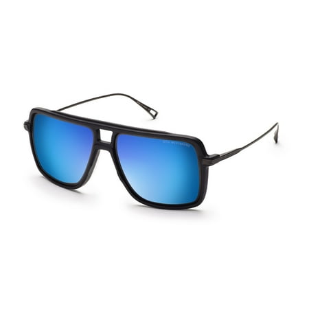 Dita Westbound Sunglasses 19015B Matte Black Iron Dark Grey Blue Flash Lens
