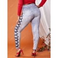 thumbnail image 4 of Talla grande 3D Butterfly Lace-Up Print Jeggings Rosegal Leggings de talla grande, 4 of 5
