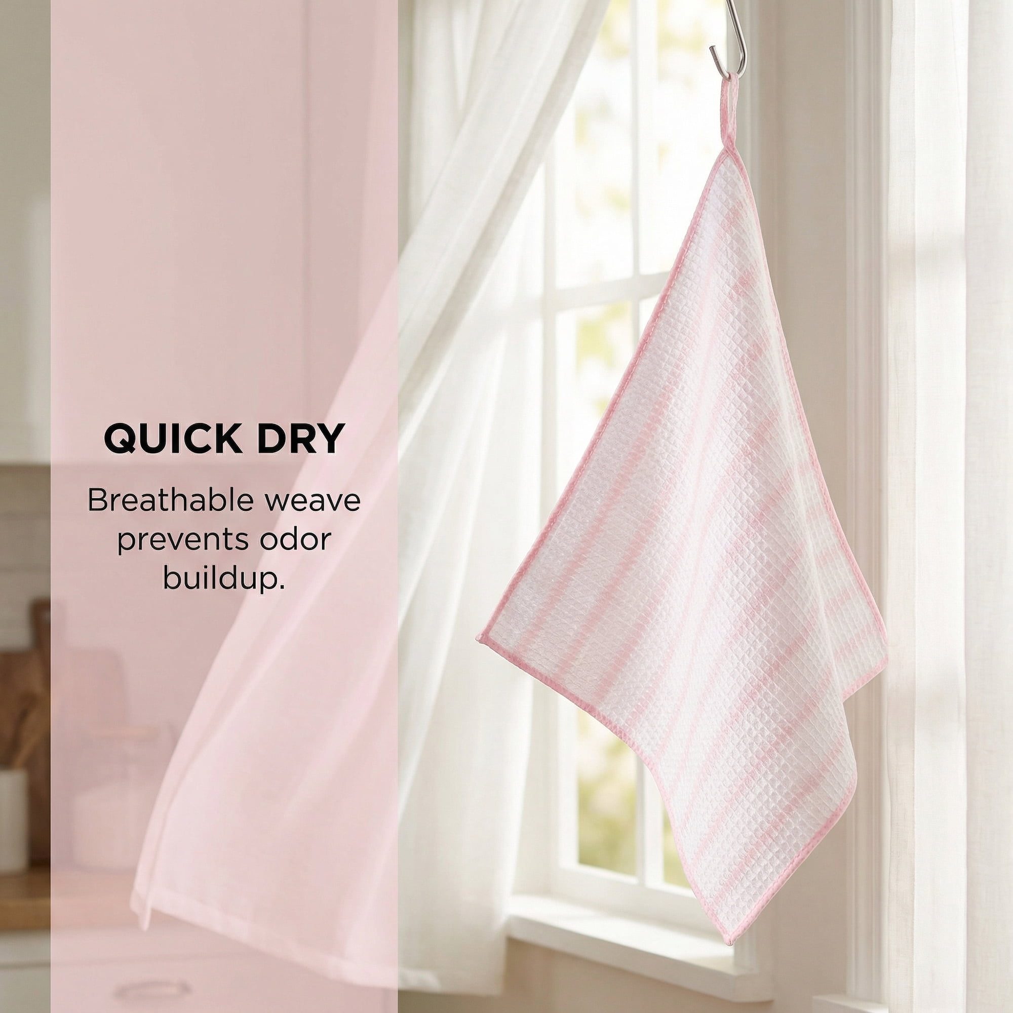 Unique Bargains 3Pcs Wood Fiber Cleaning Cloths Super Absorbent Towel Pink 12" x 12"