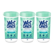 Wet Ones Sensitive Hand and Face Wipes, Sensitive Skin, Fragrance Free, 40 Count Canister (Pack of 3)
