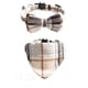 thumbnail image 1 of Collar de perro a cuadros con lazo, el mejor regalo para mascotas para perros machos pequeños, medianos y grandes, beige y marrón, 1 of 5