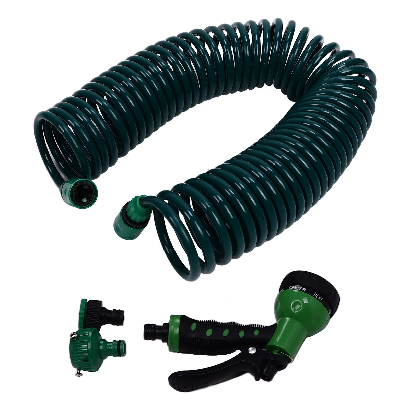 Car Wash Spring Hose  , EVA  Easy To Store Multipurpose 15m/49.2ft Coil Garden Water Hose  For Watering Plants