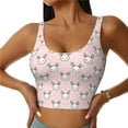 thumbnail image 1 of Fotbe Cute Rabbit Sujetador Deportivo Largo sin Aros para Mujer con Almohadillas y Soporte Medio, Transpirable y Absorbente, Camiseta Tipo Chaleco o Tank Top-XX-Large, 1 of 8