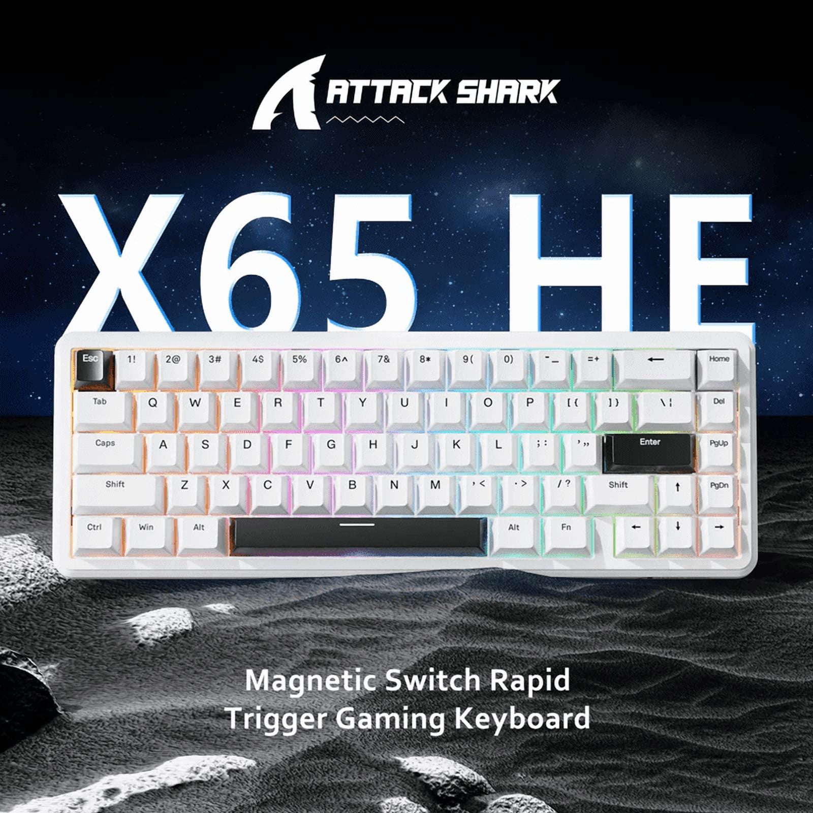 ATTACK SHARK X65 HE Magnetic Switch Rapid Trigger Keyboard 65% Wired Gaming Keyboard with 8000 Hz Polling Rate, 0.01mm RT Accuracy, PBT Keycaps, QMK Driver, RGB