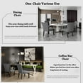 thumbnail image 4 of JESONVID Faux Leather Upholstered Parsons Dining Chair with High Backrest, Kitchen Accent Side Chairs with Solid Wood Legs Armless Dining Room Chair, Grey （Set of 2）, 4 of 7
