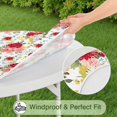 thumbnail image 5 of Pioneer Flower Floral Print Pattern Round Fitted Tablecloth with Elastic Edge,Dining Table Cover Waterproof,Outdoor Round Tablecloth for Camping,Dining,Indoor and Outdoor, 5 of 7
