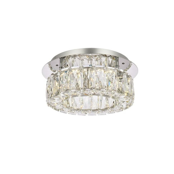 Monroe 12 inch LED single flush mount in chrome