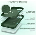 thumbnail image 3 of Liquid Silicone Case for iPhone 13 Mini (5.4''), [Scratch-Resistant, Anti-Fingerprint, Shockproof] Protective Slim Phone Case, 4-Layer Cover with Microfiber Lining, Silky-Soft Touch, Green, 3 of 14