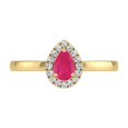thumbnail image 2 of Round and Pear Cut Natural Ruby Gemstone Ring in 14K Yellow Gold (Size: 8.5), 2 of 6