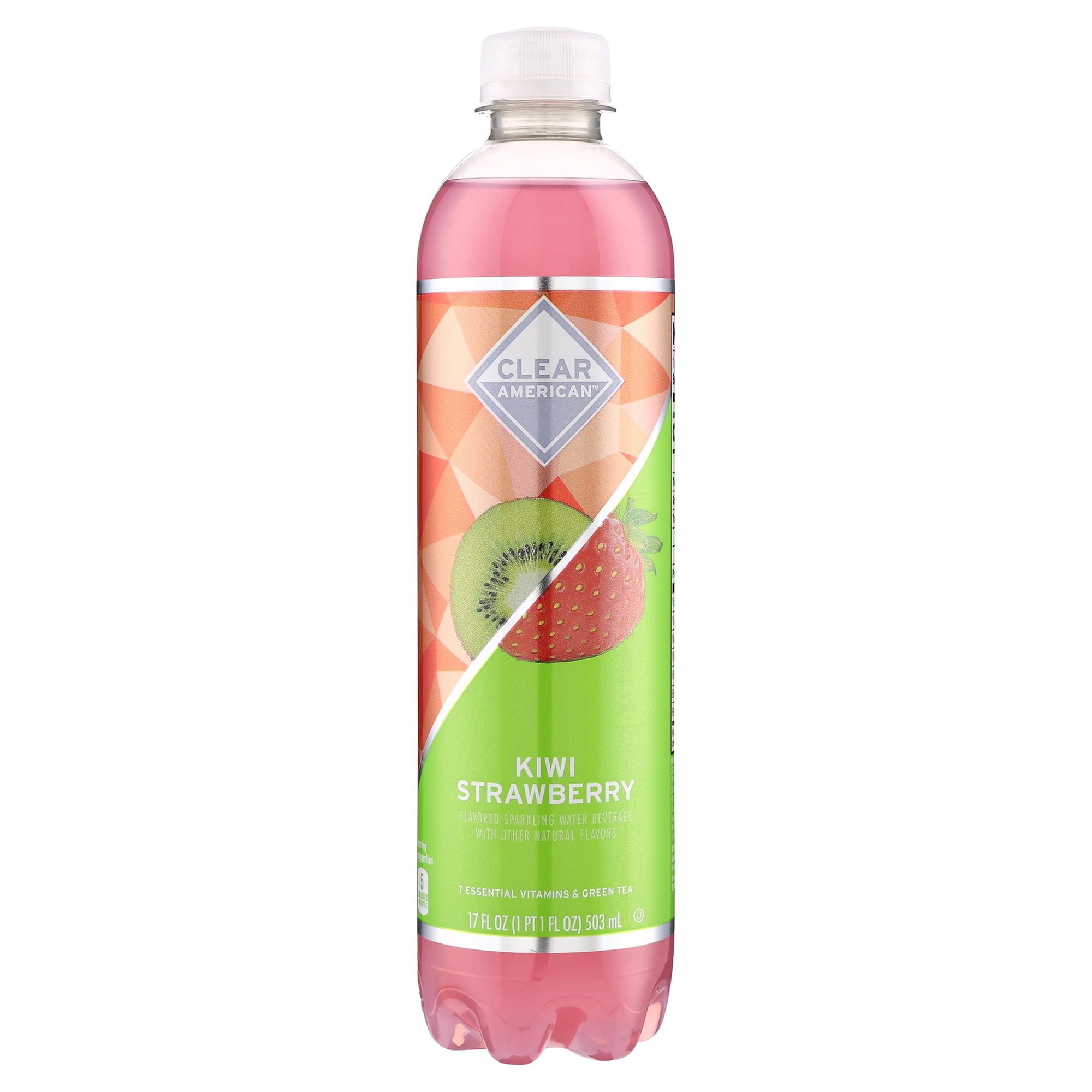 Clear American Ice Kiwi Strawberry Sparkling Water, 17 fl oz Bottle