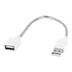 thumbnail image 1 of Silver Tone Flexible Gooseneck USB 2.0 Female to Male Adapter for Mini USB Light Lamp, 1 of 1